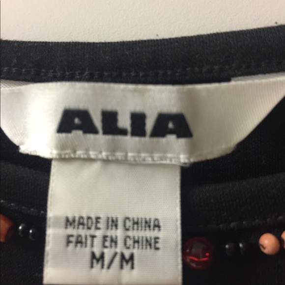 ALIA black sleeveless top, bead neckline - Picture 3 of 3